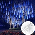8-rørs 30 cm blå meteorregn LED-lys, vanntett utendørs jule- og Halloween-dekorasjon -FF-