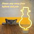 Miniatyrbillede 5 af 5: Neon Skilt Snemand Led Natlys Lampe med Holder Base