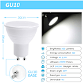 Miniatyrbillede 2 af 5: LED GU10 Spotlight Pærer, 5W Cool White 6500K (50W Halogen Equivalent) Energibesparende Pære, 400LM 120° Stråle Ikke-dæmpbar, 10 Pak