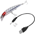 Miniatyrbild 1 av 5: Konstgjord fiskedrag, USB-laddningsbar LED-ljusblinkande fiskedrag