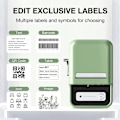 Miniatyrbillede 4 af 6: B21 Etiketmaskine, Bluetooth Stregkodeetiketprinter Udskrivningsstørrelse 20-50 mm, Kompatibel med iOS & Android med 1 rulle startpapir i hvid Green