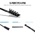 Pikkukuva 2 / 5: 4-pin PWM-tuuletinnapa, 4-pin liitin CPU-tuulettimen PC-tuuletinnapaan, 4 PIN PWM-tuuletinjakokaapeli, sopii tietokoneen PC-tuuletinjohtoon