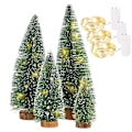 Miniatyrbillede 1 af 5: Kunstig Mini Juletræ med Led Lys, 4 Stk Fyrretræ