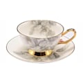 Miniatyrbillede 1 af 5: Sæt med 2 knogleporcelæn tekopper med underkop, cappuccino kopper, kaffekopper, tesæt, britiske kaffekopper, porcelæn tesæt, latte kopper