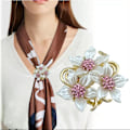 Miniatyrbillede 3 af 5: Brosche Pin Stilfulde Blomster Brosche med Skabt Krystal 17.6g