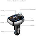 Miniatyrbillede 3 af 5: T61 Bluetooth Håndfri Bil Kit MP3 Afspiller QC3.0 USB Oplader FM Transmitter