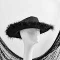 Miniatyrbilde 3 av 5: Kvinners Filt Cowboyhatt for Fint Antrekk, Rollespill, Cosplay, Bursdagsfest, svart