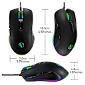 Miniatyrbilde 3 av 5: USB-C Mus Type C Ergonomisk Ledningsbasert Mus RGB Spillmus Optisk Mus