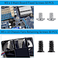 Miniatyrbillede 4 af 5: 300 stk. PC Skruesæt, SSD Skruesæt, PC Bundkort Computer Skrue Spacer Kit, #6-32 Han til M3 Hun Skruer til Harddisk Blæser, Kabinet