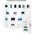 Miniatyrbillede 5 af 5: USB C Oplader, 4 Port Multi Oplader, 40W Hurtig Oplader PD 3.0 Strømadapter USB Strømforsyning til iPhone 16 15 14 Pro Max 13 12 11 SE 2020 XS XR