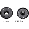 Miniatyrbillede 2 af 5: Syknapper, 21 mm Metal Knapsæt, Sorte Rustfri Stål Metal Knapper, Syknapper til Syartikler DIY Håndværk