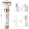 Miniatyrbilde 2 av 5: Elektrisk barbermaskin for kvinner, 4 i 1 oppladbar smertefri barbermaskin, trimmer, trådløs barbermaskin, epilator for ansikt, armer, ben, armhuler, bikinilinje