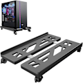 Miniatyrbilde 1 av 5: PC-stativ for PC-tårn, universelt CPU-stativ med 4 hjul, CPU-vogn for gamere, studenter, hjem, kontor - svart