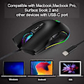 Miniatyrbilde 5 av 5: USB-C Mus Type C Ergonomisk Ledningsbasert Mus RGB Spillmus Optisk Mus
