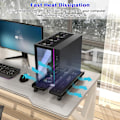 Miniatyrbilde 5 av 5: PC-stativ for PC-tårn, universelt CPU-stativ med 4 hjul, CPU-vogn for gamere, studenter, hjem, kontor - svart