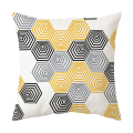 Pikkukuva 1 / 4: Geometriset kuviot -tyynynpäälliset, keltainen, 45x45cm, 4 kpl