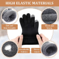 Miniatyrbilde 3 av 5: 4 par vinter touchscreen-hansker varme strikkede hansker fleece-forede hansker elastiske mansjetthansker