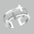 Pikkukuva 3 / 3: Double Cross Open Ring Diamond Ring Jewelry（Hopea）
