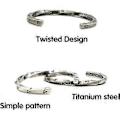 Miniatyrbillede 3 af 4: Graverede armbånd til mænd, Always In My Heart pararmbånd titanium manchetarmbånd (mænd sølv)