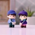 Miniatyrbild 2 av 5: Pojke och flicka staty Kawaii pojke och flicka leksak docka set, trädgårdstårta