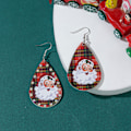 Miniatyrbillede 3 af 5: Julelæder pigør серьги, papai noel plaid серьги, ferie