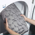 Miniatyrbilde 4 av 4: Cobblestone-embossed baderomsteppe, sklisikre tepper i vaskerom, badekar side gulvteppe med memory foam-pute (mørkeblå)