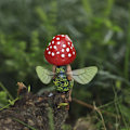 Miniatyrbilde 3 av 4: Rustik harpiks sovende fe ornamentikk, Genie utendørsdekor, skog