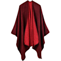Miniatyrbild 3 av 5: Poncho Sjal Kvinna Vinterhalsduk Kappa Tjock Stickad Halsduk Filt