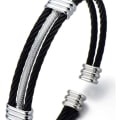 Miniatyrbillede 2 af 4: Mænd Kvinder Rustfrit Stål Twisted Kabel Justerbar Manchet Bangle Br