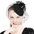 Miniatyrbilde 4 av 5: Sløyfe Fascinator Hat Slør Mesh Hodebånd for Kvinner (Svart)