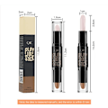 Miniatyrbillede 2 af 2: Concealer Dobbeltsidet Ansigtskonturering Stick Stereoskopisk Highlighter V Ansigtsskyggeblyant, Elfenben+mørk Curry（1）