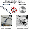 Miniatyrbild 5 av 5: Tungstenkarbidstålblad för sticksåg för metall, trä, sten, sticksågstillbehör för luftbetong, tegel, betong, cementskiva, längd (455 mm (S2243HM))