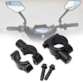 Miniatyrbillede 1 af 6: Par Universel 8mm Beslag Holder Montering til 22mm Styr Bakspejl Motorcykler Scooter Sort