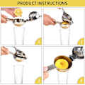 Miniatyrbillede 2 af 5: Citruspresser, Presser, Juicepresser, Manuel Citronpresser Citruspresser i Stål Citron Appelsin Andre Frugter Manuel Citruspresser Appelsinpresser