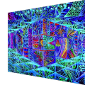 Miniatyrbild 4 av 4: 3D rymd trippy gobeläng psykedelisk väggbonad sängöverkast heminredning（150x130cm）