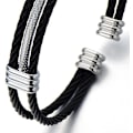Miniatyrbillede 3 af 4: Mænd Kvinder Rustfrit Stål Twisted Kabel Justerbar Manchet Bangle Br