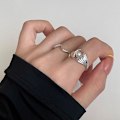 Miniatyrbillede 3 af 6: Enkel perle ring, 2 stk. pigering, justerbar