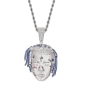 Pikkukuva 5 / 5: 2PCS Hip-hop Rap Rapper Xxxtentacion Kaulakoru Riippuva Ketjulla Bling Cubic Zircon Cool Miesten Rock Biker