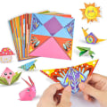 Pikkukuva 2 / 5: 108 kappaleen origamipaperiaskartelusetti, värikäs taittopaperi ohjekirjalla lapsille ja aikuisille askarteluprojekteihin ja taidetarvikkeisiin