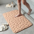 Miniatyrbilde 1 av 3: Brosteinsmønstret baderomsteppe Antiskli tepper i vask servant badekar side gulvteppe Memory Foam Pad（Beige）