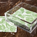 Miniatyrbillede 2 af 5: Akryl frokostserviet holder, dekorativ servietbakke til spisebord og køkken, gennemsigtig flad serviet holder tissue dispenser, 7,1 x 7,1 x 2,6 tommer