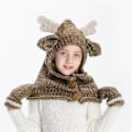Miniatyrbillede 1 af 5: Børne- og dameuldhatte, dyre-elgkapper, hatte, hæklede