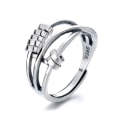 Miniatyrbild 1 av 4: Ring S925 Sterling Silver Fashion Temperament Kvinnliga Tre Ringar