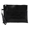 Miniatyrbillede 1 af 5: Trendy Kuvert Stil Clutch Taske Sofistikeret Metallisk PU Læder Håndholdt Håndledstaske til Modebevidste Kvinder Sort Black