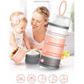 Miniatyrbilde 5 av 5: 2 stk. Babymelkpulverdispenser 480 ml Twist-lock Stable On-the-go Bpa-fri Melkpulverdispenser Snackoppbevaring