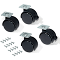 Miniatyrbillede 1 af 5: Sæt med 4 drejelige hjul ? 50 mm med monteringsplade/kuglelejer B