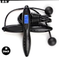 Miniatyrbillede 1 af 3: Springtov, Speed Jump Rope Tangle-free Justerbar Reb & Digitalt Springtov（Sort）