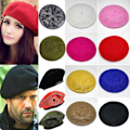 Miniatyrbilde 5 av 5: Solid Varm Ullhatter Menn Kvinner Beret Lue Militær Hærlue Unisex Cap Gaver（Mocha）