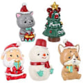 Miniatyrbillede 2 af 2: 5 stk. Julepynt Resin Mini Figurer Jule Resin Legetøj Mikro Landskabsdekoration ( )