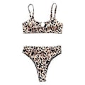 Pikkukuva 2 / 5: Bikinisetti, olkaimellinen toppi, korkeavyötäröinen brasilialainen uimapuku, ranta-, matka-, uima-asu, tankini (Leopardi L) Leopard L